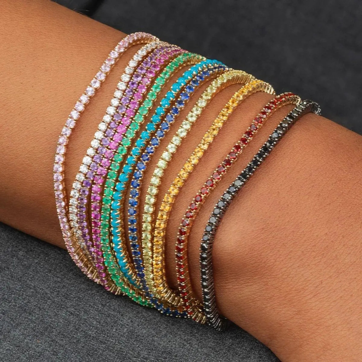 women’s vintage bracelets-Basic Geometric Zircon Rhinestones Women's Bracelets 1 Piece