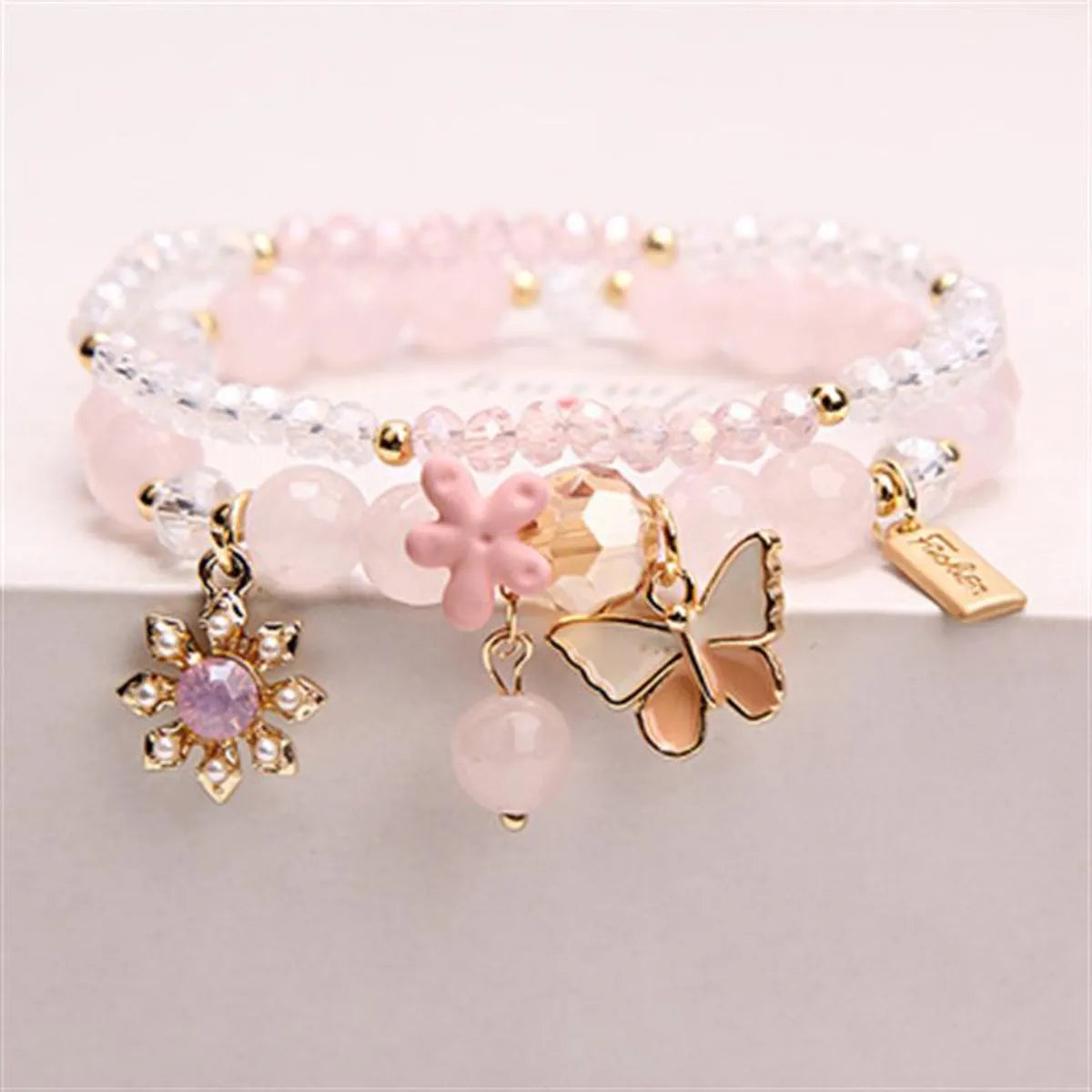 Gray Color Butterfly Diamond Pink