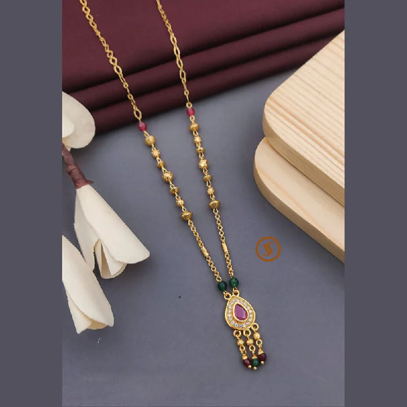 women’s pendant chain necklaces-Manisha Jewellery Gold Plated Necklace Set