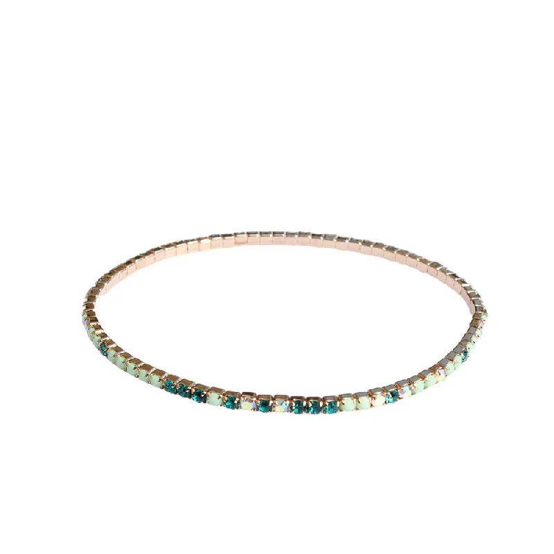 39 Acrylic Mixed Rhinestone -- Green (Gold Plated)-Single Strip