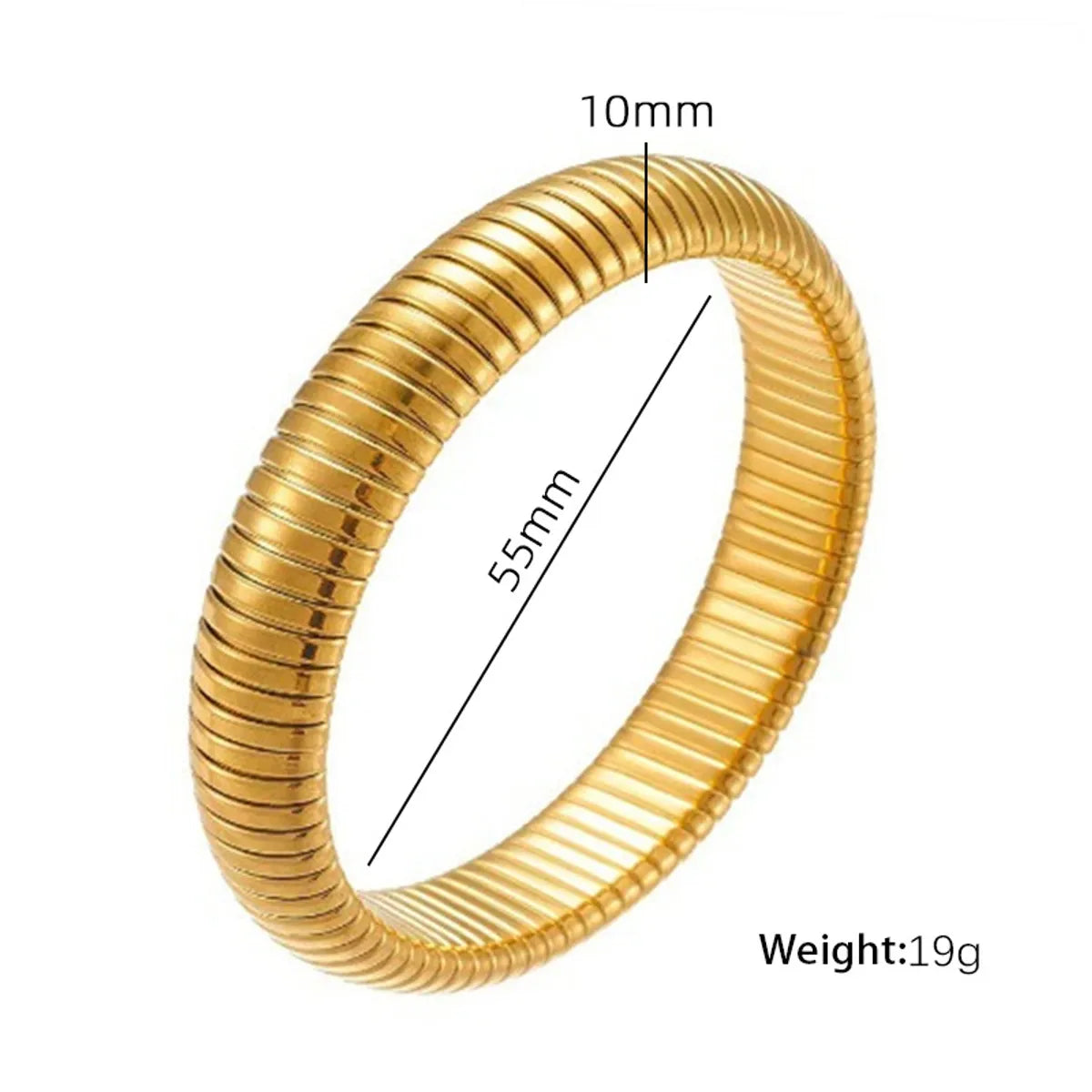 10mm Wide (Ring Size 55mm) Sz01 Gold