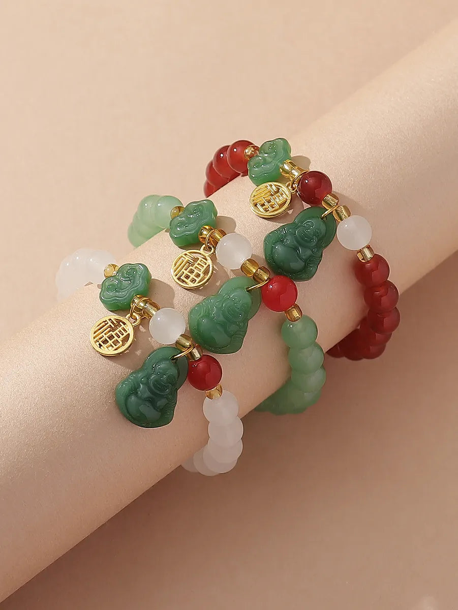 women’s double-layered bangles-Classical Buddha Glass Wholesale Bracelets