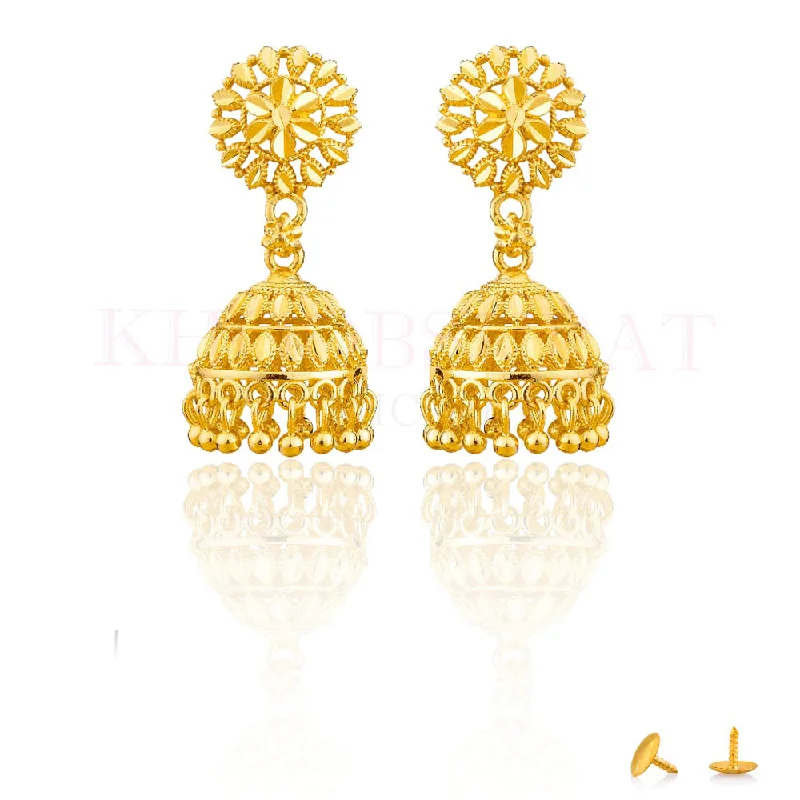 women’s teardrop earrings-Dariyalal Sales Gold Plated Jhumki