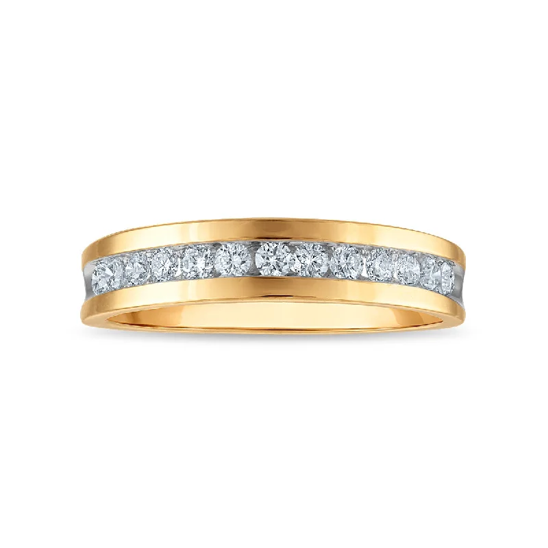 women’s minimal engagement rings-Signature EcoLove 1/2 CTW Lab Grown Diamond Wedding Ring in 14KT Yellow Gold