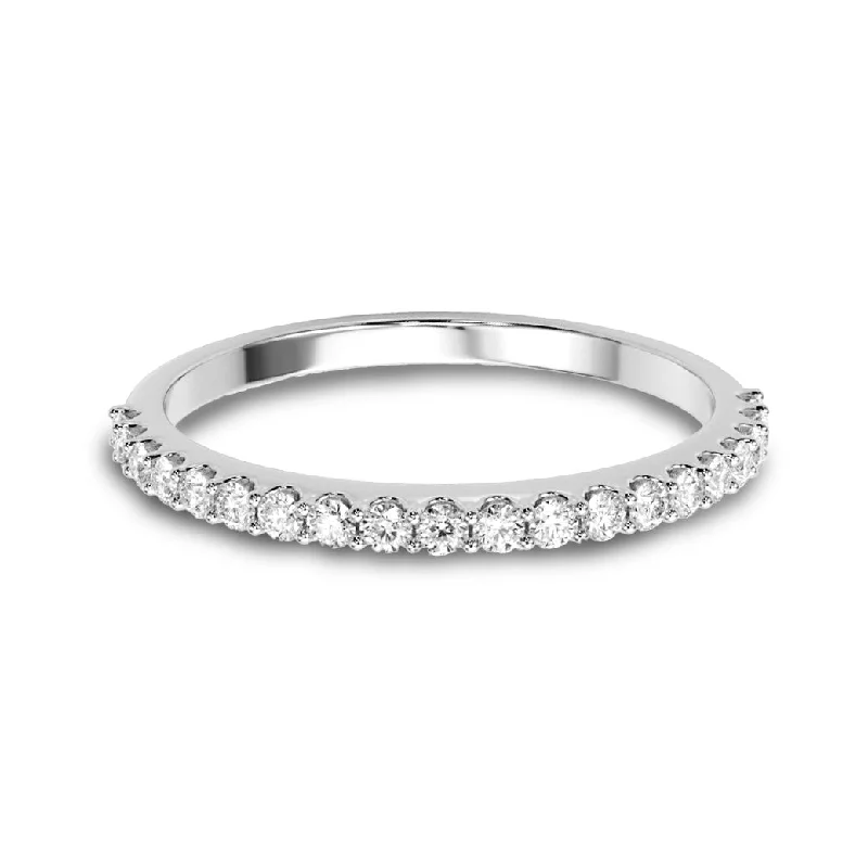 women’s engagement rings with a twist-Classic Half Way Round Diamond Wedding Ring