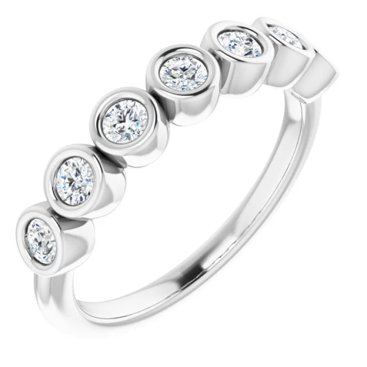 women’s abstract rings-Platinum 3/8 CTW Natural Diamond Anniversary Band