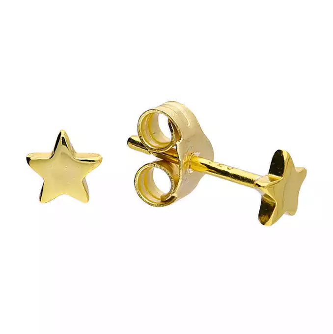 women’s gemstone dangling earrings-Yellow Gold Plated Star Stud Earring