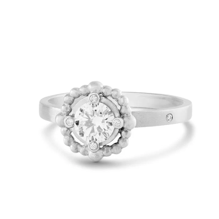 women’s diamond rings-Meant to Be 18K Whitegold Ring w. Diamonds