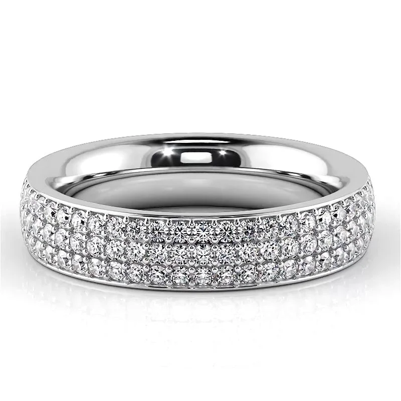 women’s simple diamond engagement rings-1.18 ct. Round Diamond Eternity Wedding Ring