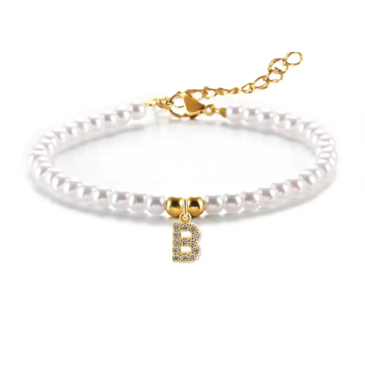 Pearl Bracelet Letter B