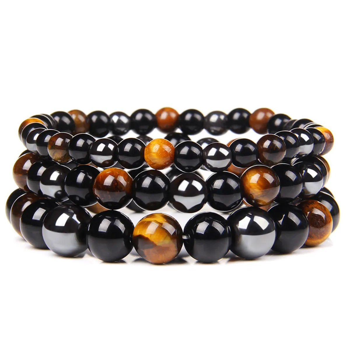 women’s gold bangle bracelets-Ethnic Style Geometric Natural Stone Beaded Unisex Bracelets