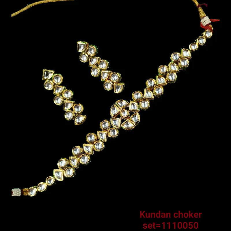 women’s elegant diamond necklaces-Padmawati Bangles Kundan Stone Gold Plated Necklace Set