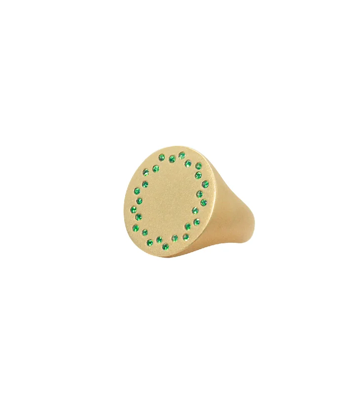 women’s custom rings-Sabine 14K Gold Ring w. Tsavorites