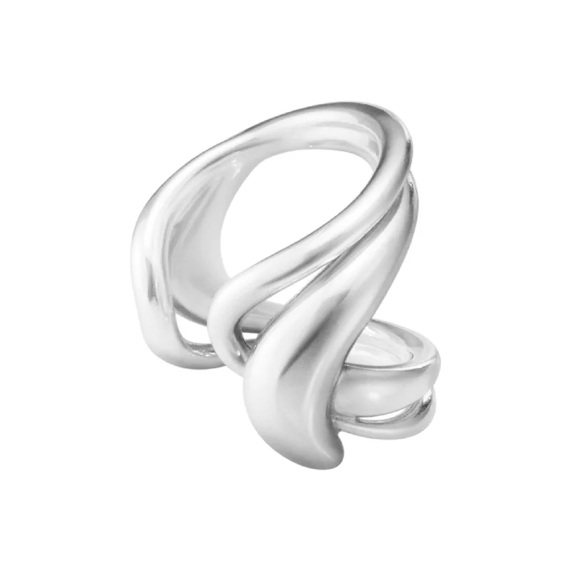 women’s custom diamond rings-Arc Open Silver Ring