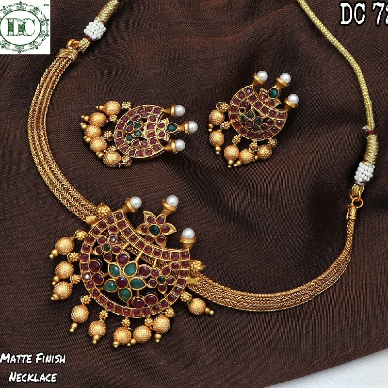 women’s classic necklaces-Diksha Collection Gold Plated Necklace Set