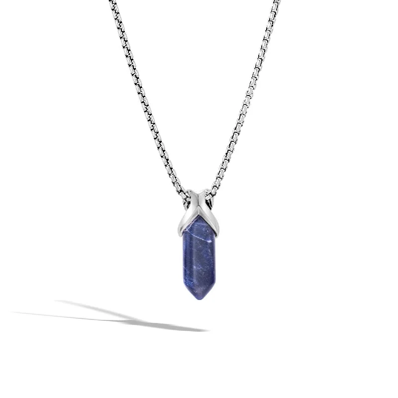 women’s fine necklaces-Asli Classic Chain Link Silver Pendant Necklace with Sodalite