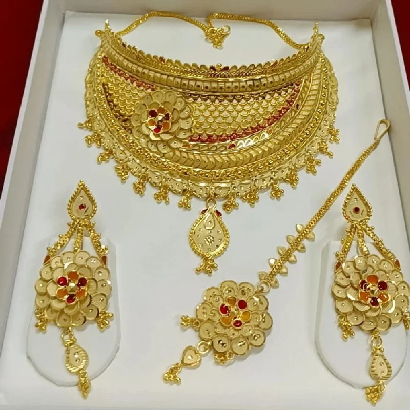 women’s twisted necklaces-Pari Art Jewellery Forming Gold Necklace Set