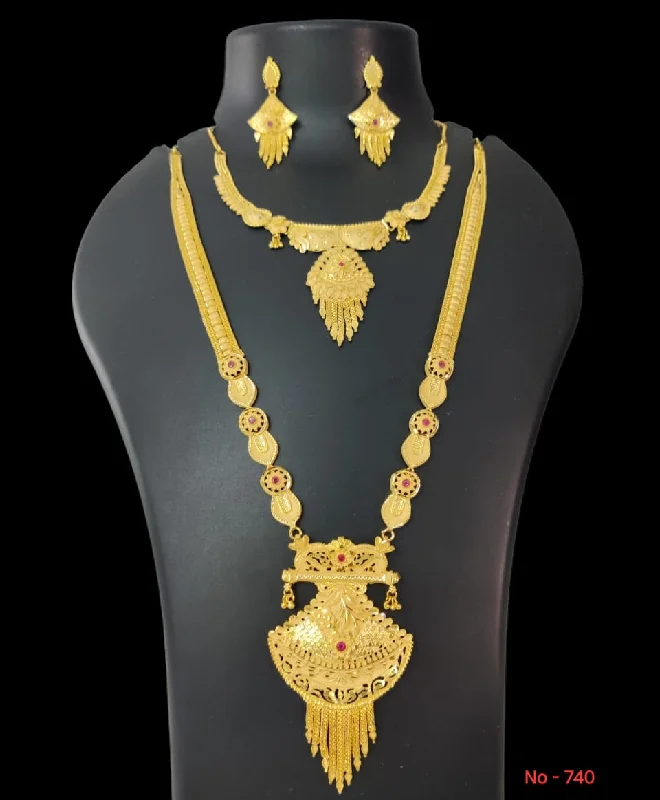 women’s personalized necklaces-Pari Art Jewellery Forming Gold Necklace Combo