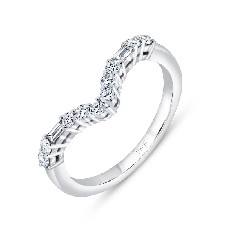 women’s princess cut engagement rings-Uneek Timeless Collection Curved Wedding Ring