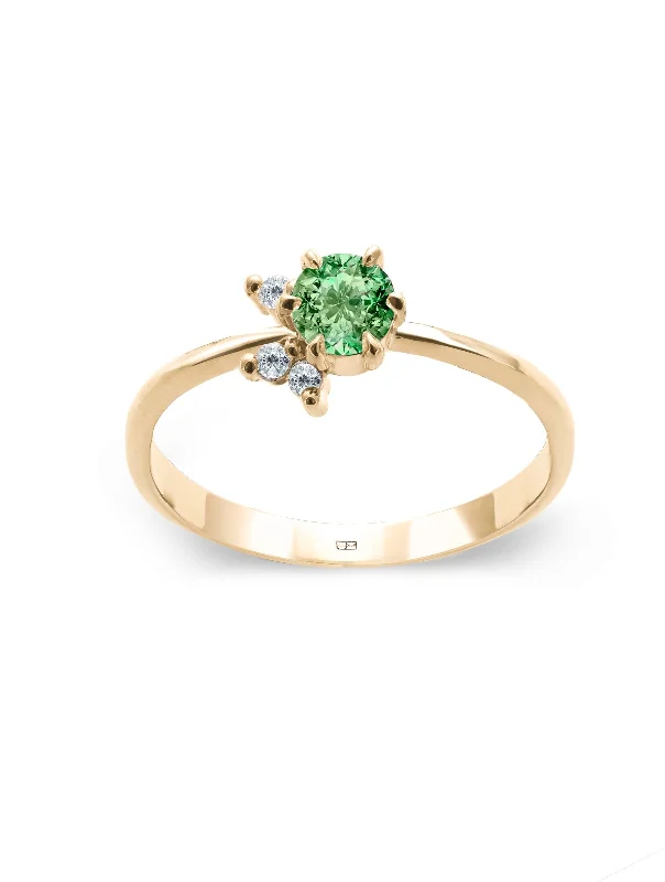 women’s black diamond rings-Your Way N°4 18K Gold Ring w. Tsavorite & Diamonds