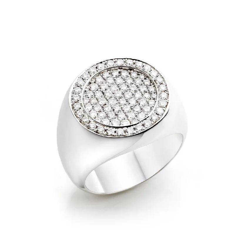 women’s promise rings-Globe 18K Whitegold Ring w. Diamonds