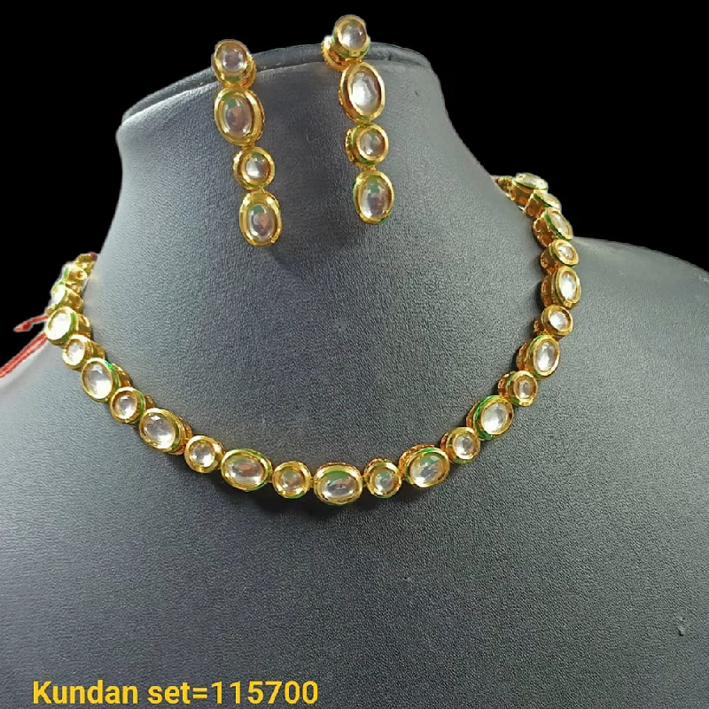 women’s diamond pendant necklaces-Padmawati Bangles Kundan Stone Gold Plated Necklace Set