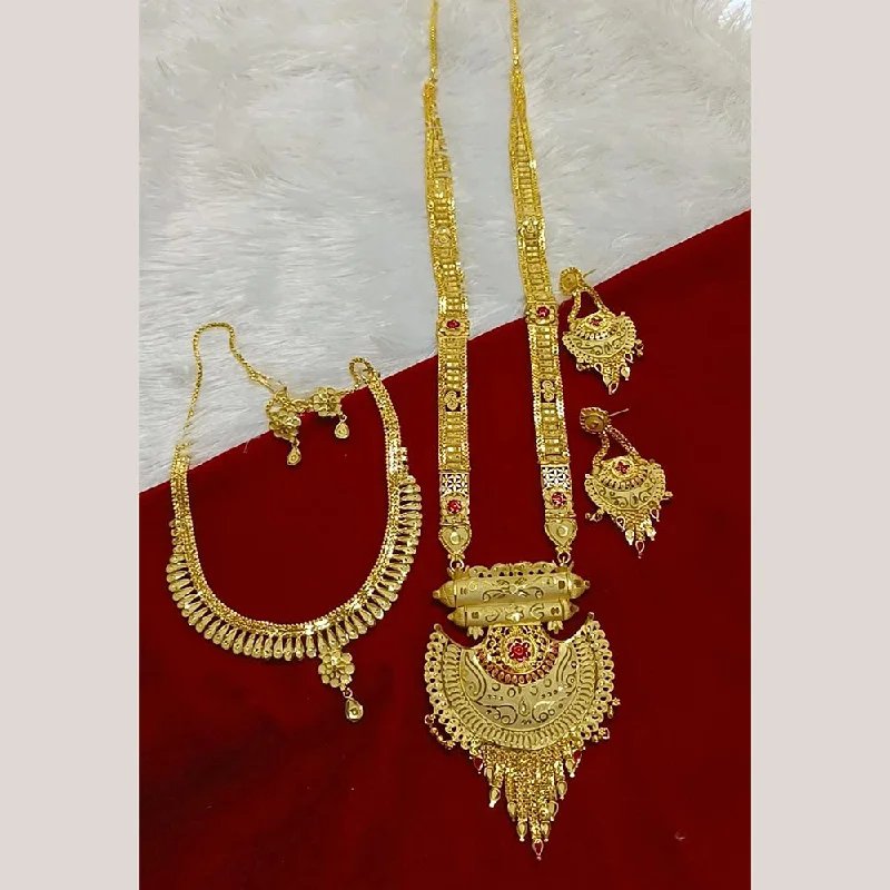 women’s unique necklaces-Pari Art Jewellery Forming Double Necklace Set