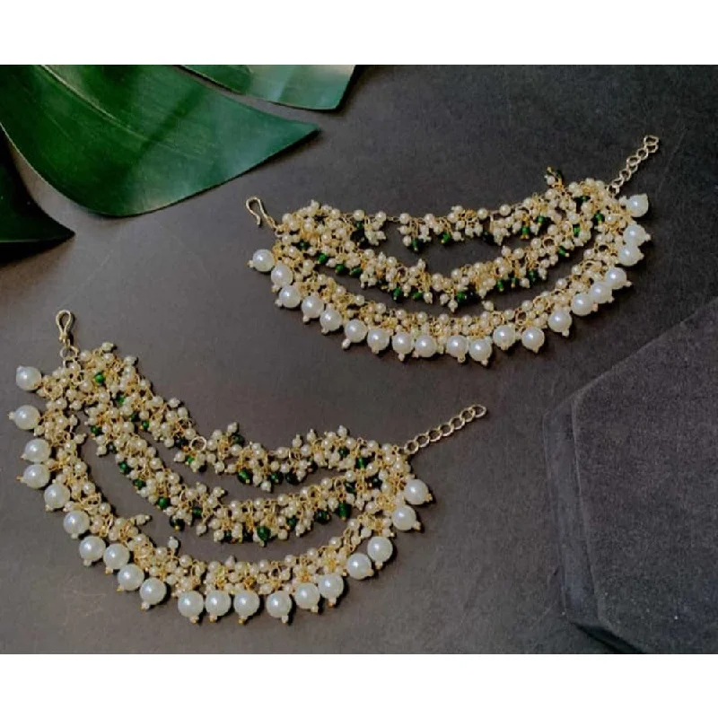 women’s trendy earrings-Akruti Collection Gold Plated Pearl Kanchain