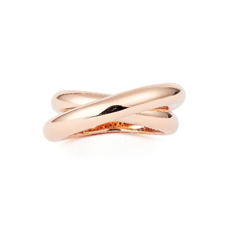 women’s heart-shaped gemstone rings-Infinity Loop Medium Plain 18K Rosegold Ring