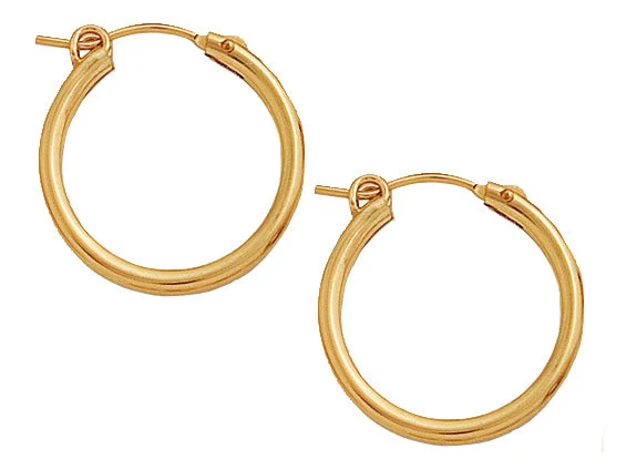 women’s silver hoop earrings-Gold Filled Hoops - 22mm