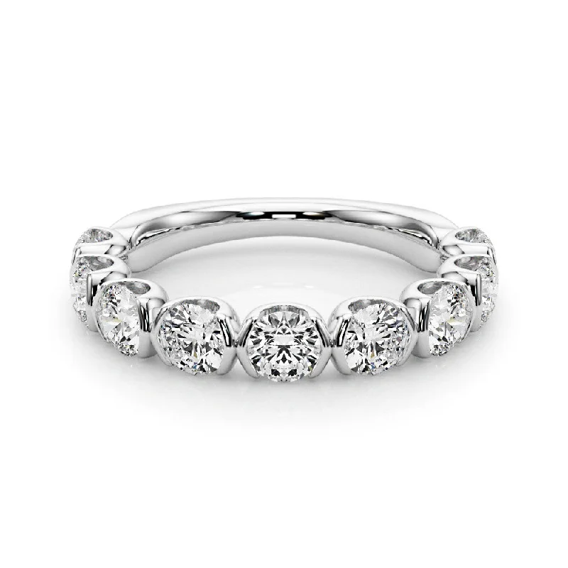 women’s statement engagement rings-Nine Stone 1.80 ct. Round Diamond Wedding Ring