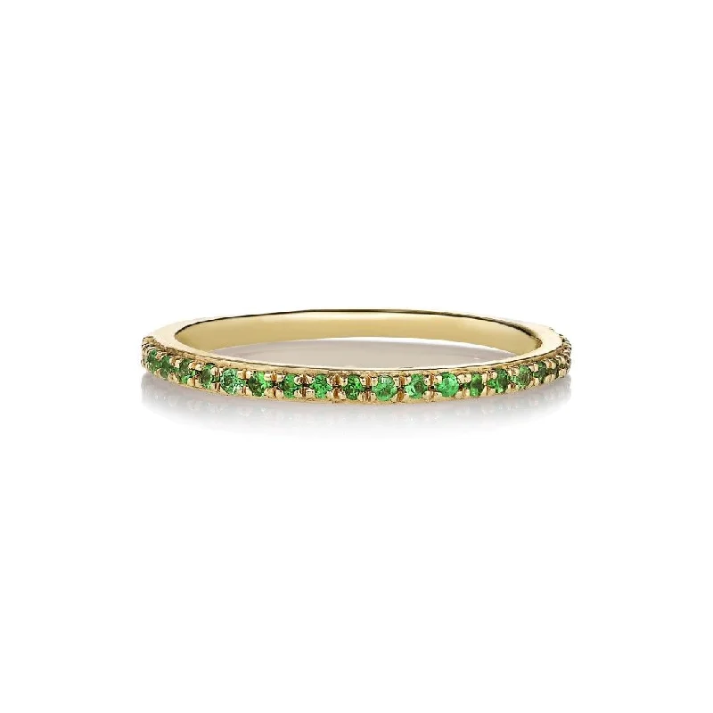 women’s eternity bands-Sarah Lil Pure 14K Gold Ring w. Tsavorites