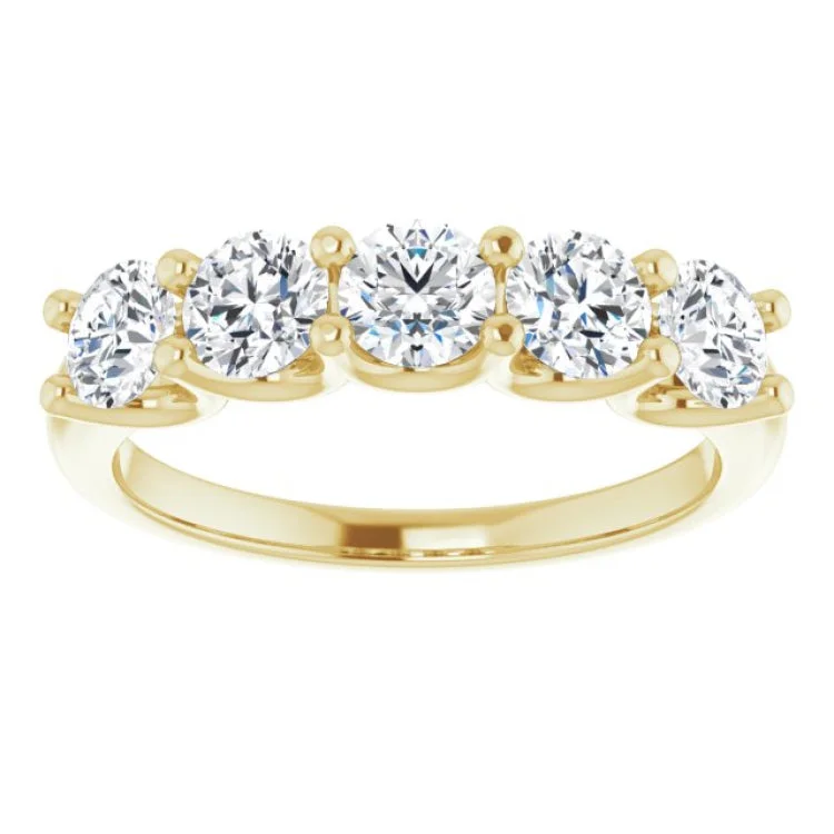 women’s cocktail rings-14K Yellow 1 1/3 CTW Natural Diamond Anniversary Band