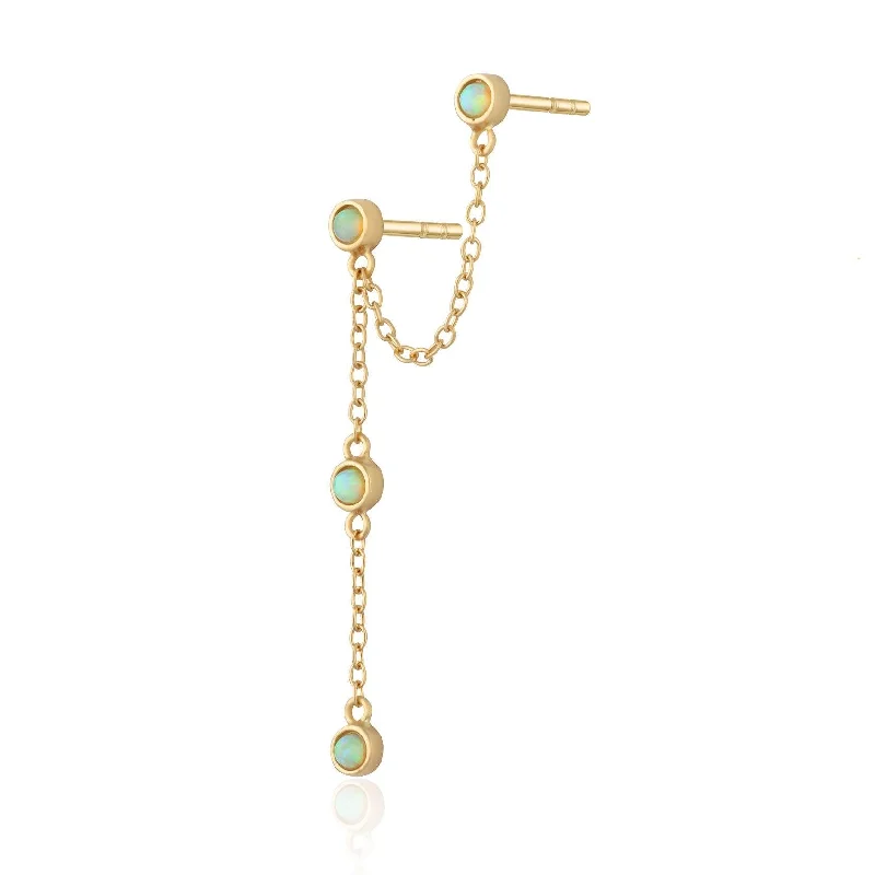 women’s boho earrings-Scream Pretty Lime Opal Chandelier Stud Single Earring