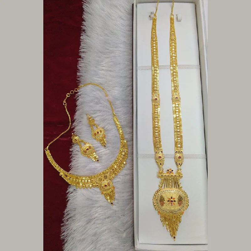 women’s crystal necklaces-Pari Art Jewellery Forming Double Necklace Set