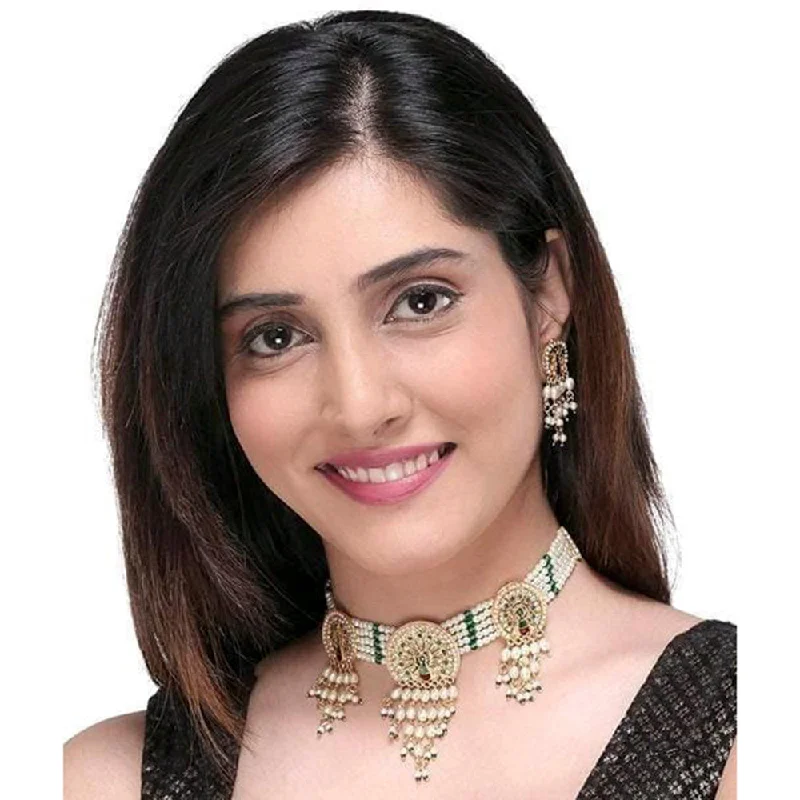 women’s elegant necklaces-H K Fashion Pearl Choker Necklace Set