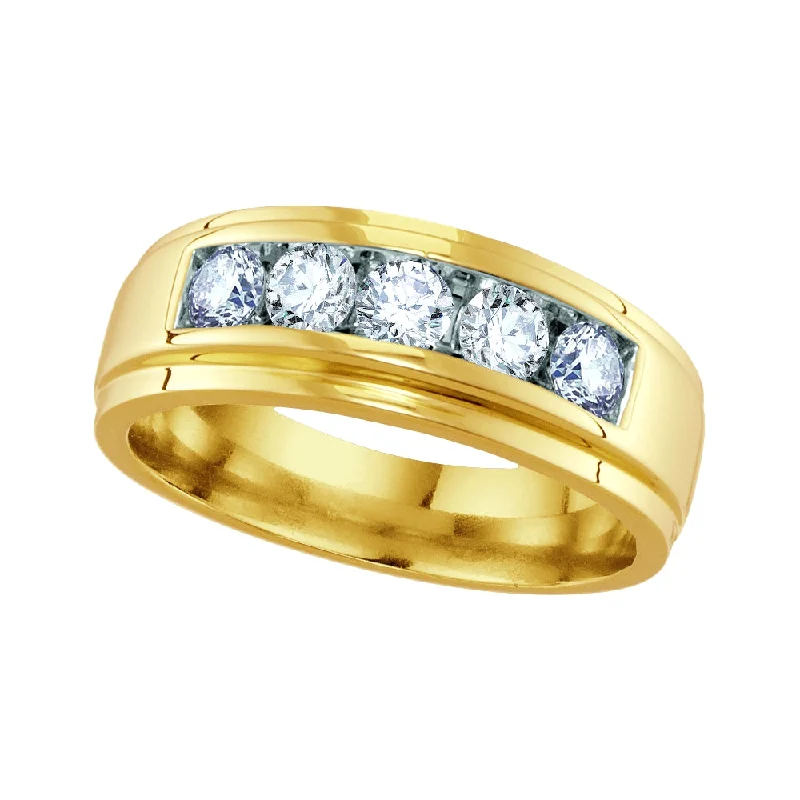 women’s white gold engagement rings-3/4 CTW Diamond Wedding Ring in 10KT Yellow Gold