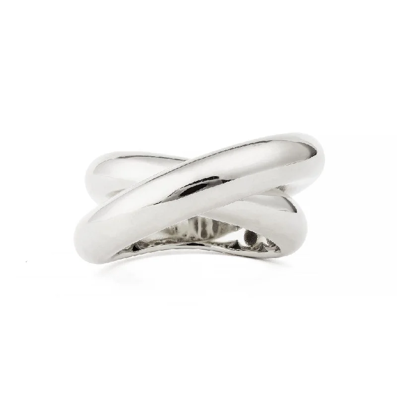 women’s mixed-metal rings-Infinity Loop Big 18K Whitegold Ring