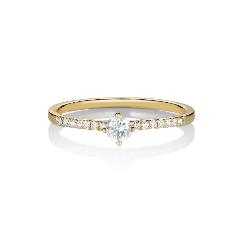 women’s vintage-inspired rings-Taruva 18K Gold Ring w. Diamonds