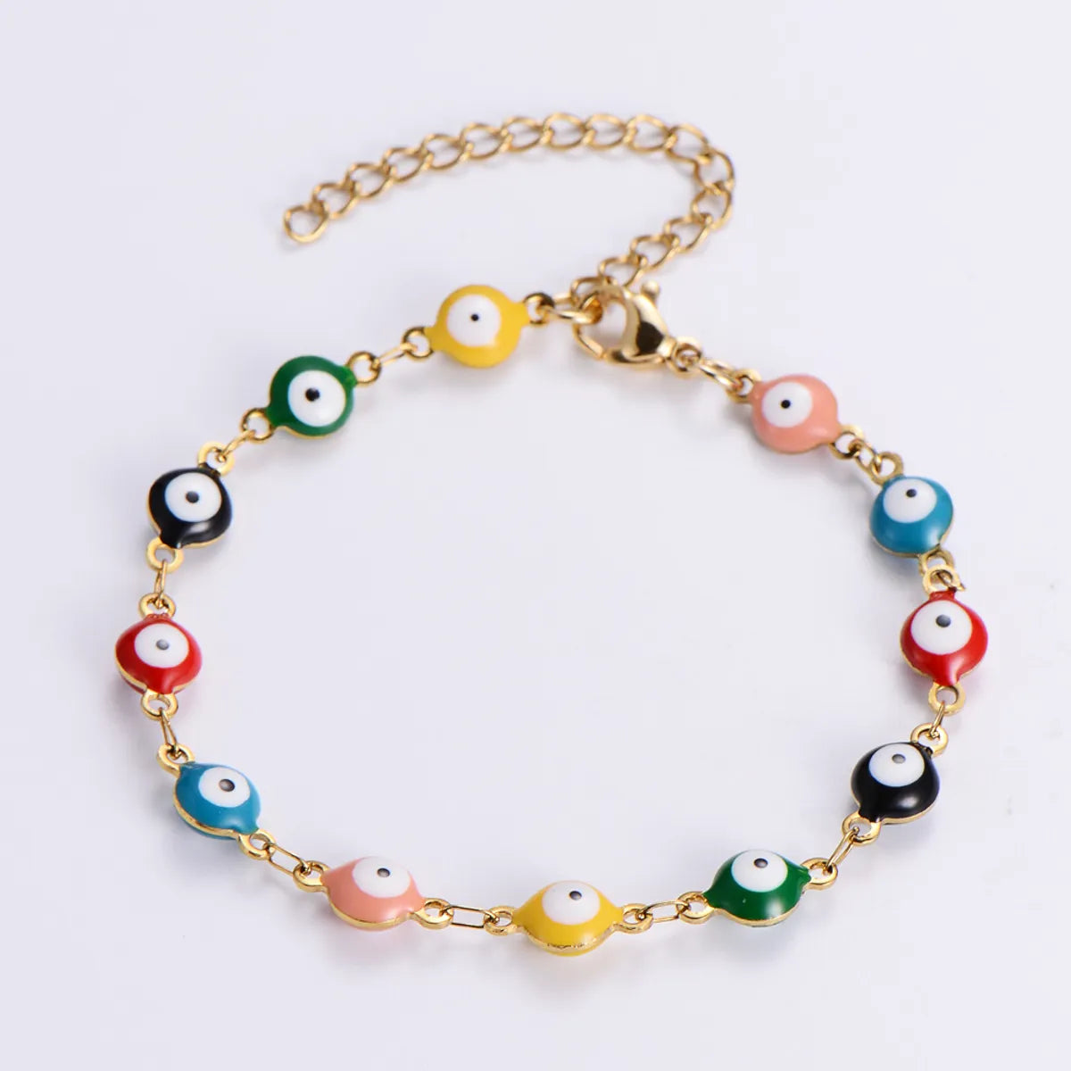 women’s vintage bracelets-Ethnic Style Devil's Eye Titanium Steel Enamel Bracelets