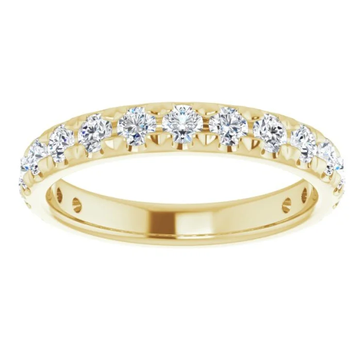 women’s small rings-14K Yellow 1 CTW Natural Diamond French-Set Anniversary Band