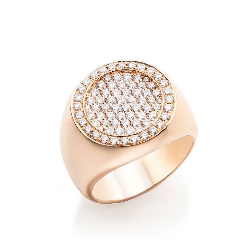 women’s vintage rings-Globe 18K Rosegold Ring w. Diamonds