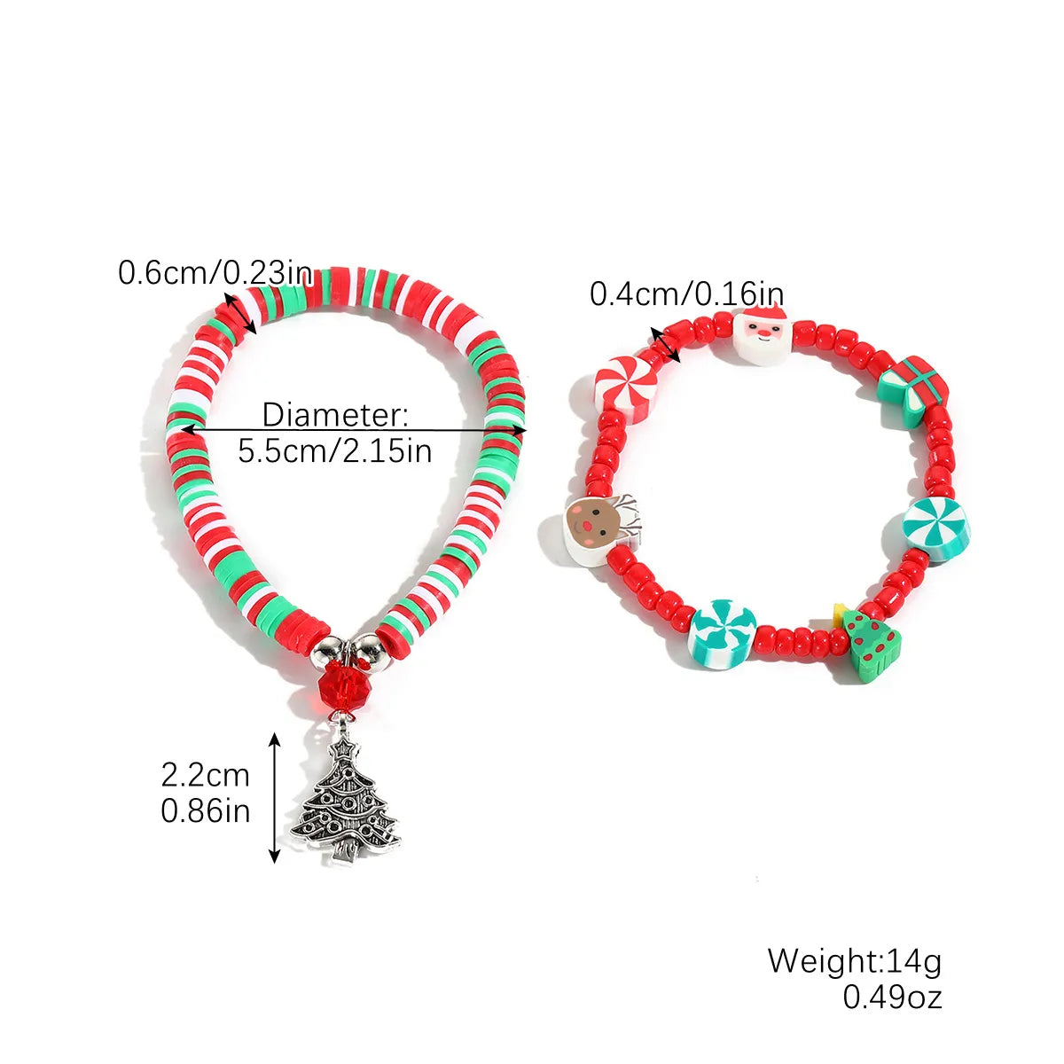 S2308-4 Christmas Tree Two-Piece Set (Polymer Clay (Polymer Clay Flower Type Random) Random)