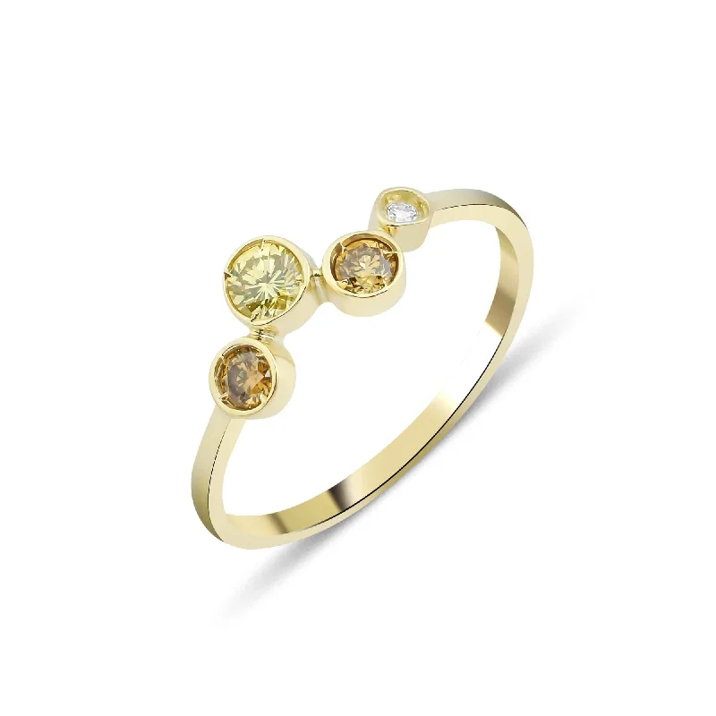 women’s statement rings-Sonia 18K Gold Ring w. Diamonds