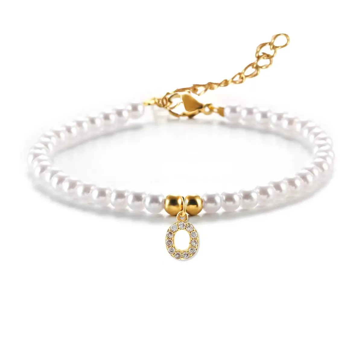 Pearl Bracelet Letter O