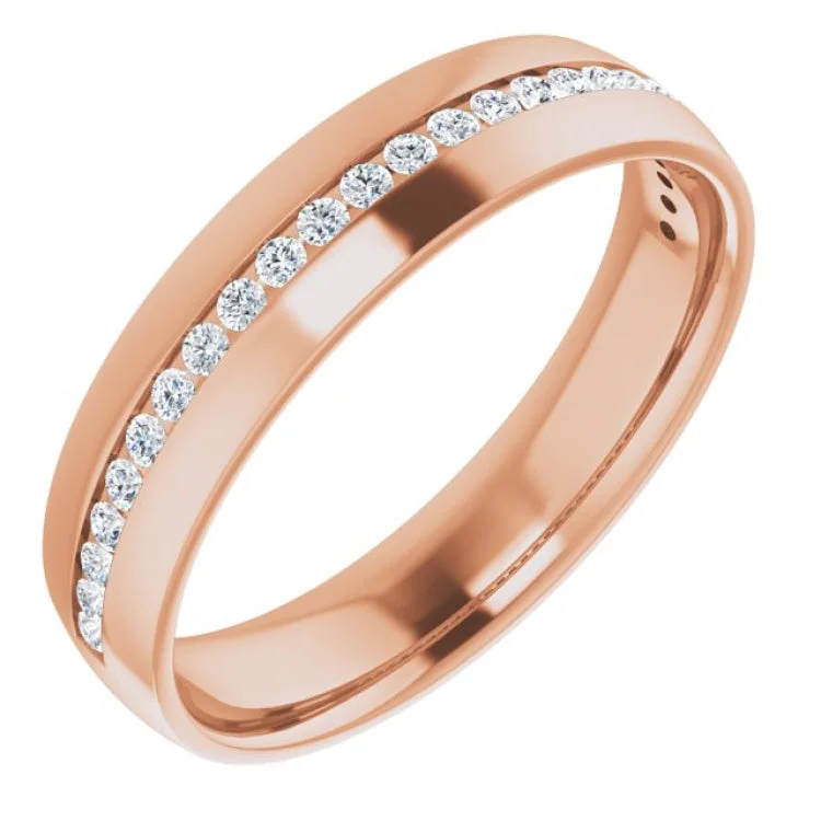 women’s adjustable rings-14K Rose 3/8 CTW Natural Diamond Band