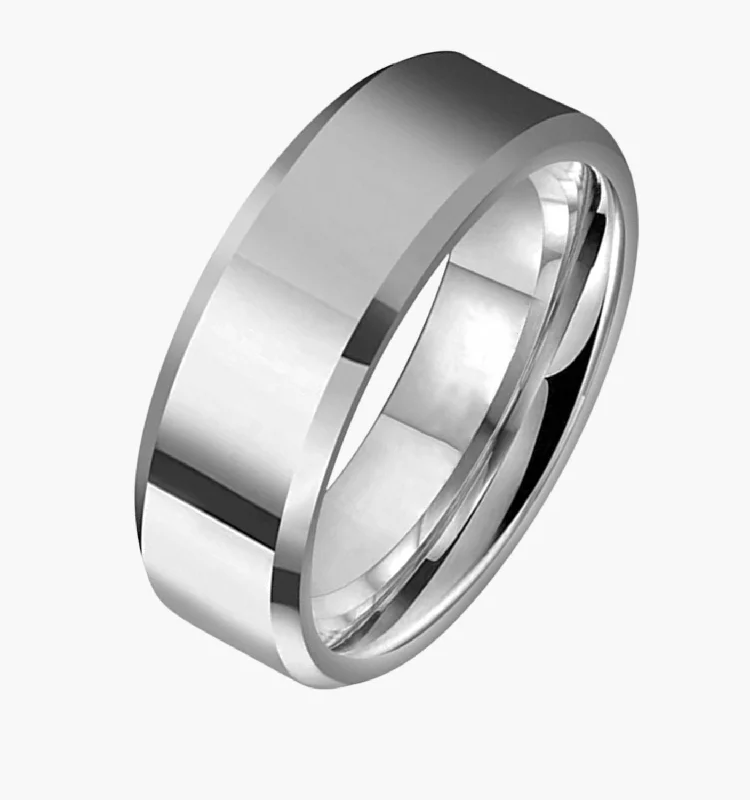 women’s unique diamond engagement rings-Matte Silver Men's Wedding Ring