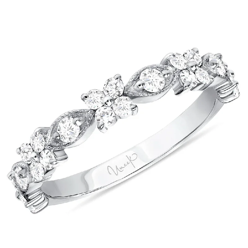 women’s round diamond engagement rings-Uneek Us Collection 1-Row Wedding Ring