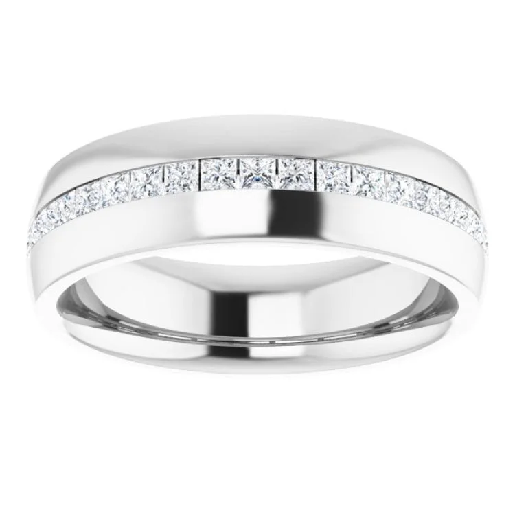 women’s ring sets-14K White 5/8 CTW Natural Diamond Band