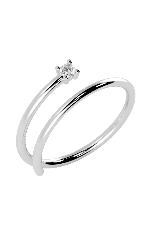 women’s couple rings-Dream 18K White Gold Ring w. Lab-Grown Diamond